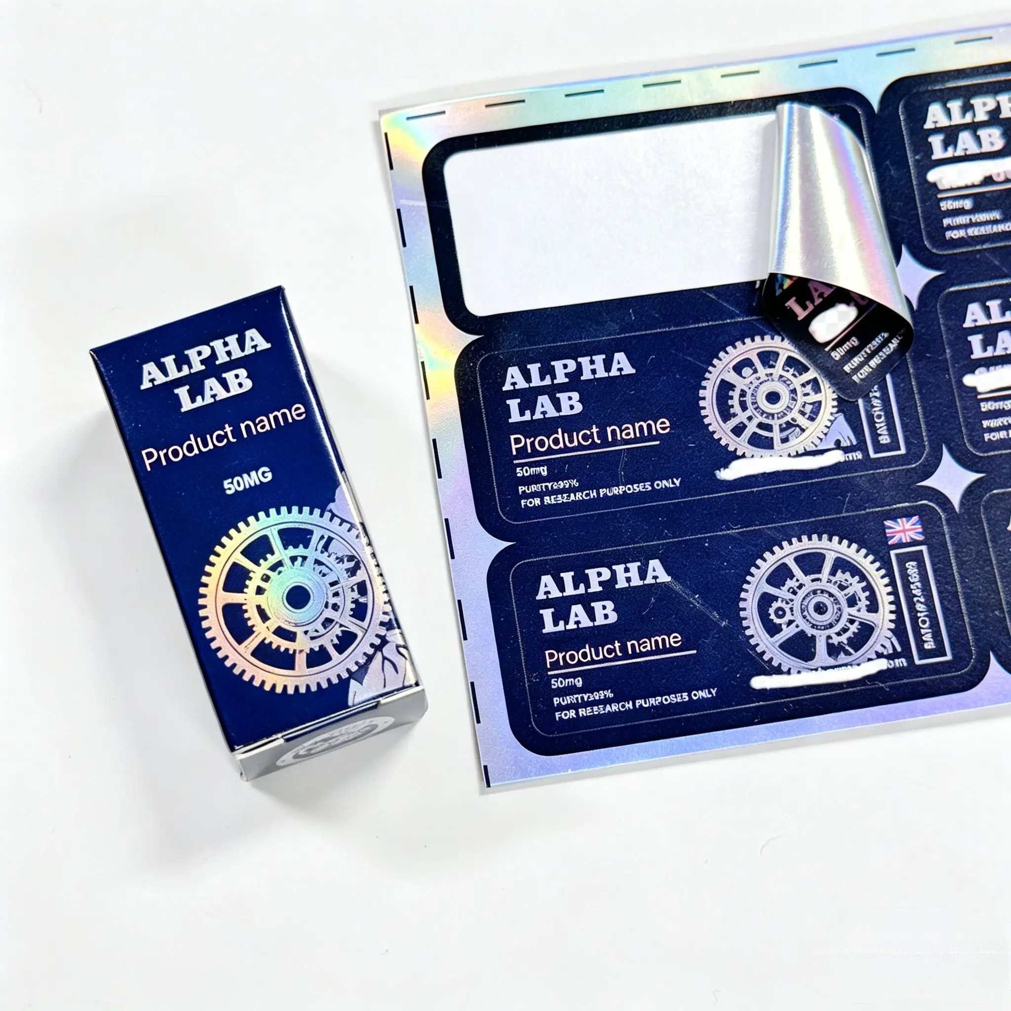 Industrial Grade Personal Care Labels,Non-toxic Vinyl Adhesive Stickers & Custom Boxes for Peptide Products 3ml 5ml 10ml - Detail 1