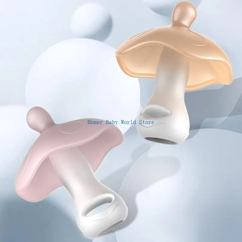 B2QD อัพเกรดซิลิโคนเด็กทารกที่อ่อนนุ่มและยืดหยุ่นทารกแรกเกิดของเล่นของเล่นเด็กหมากฝรั่งมิชชั่นซิลิโคนเห็ดรูปร่างฟัน