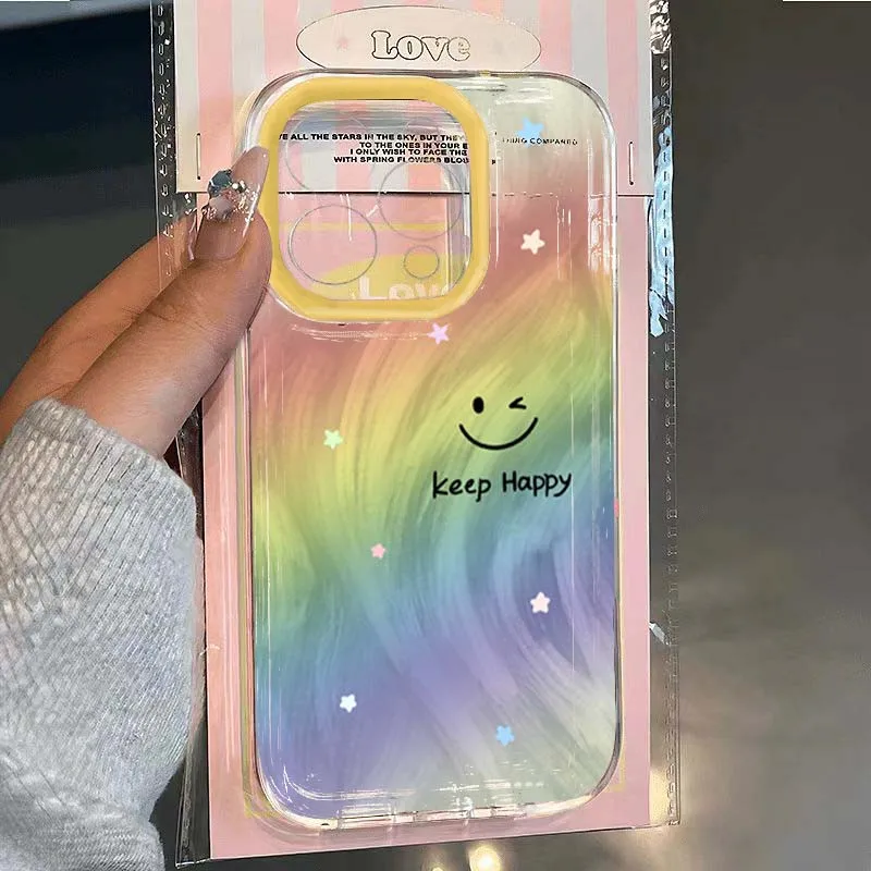 Coque pour Samsung Galaxy S26 S25 S24 S23 S22 Plus Ultra S21 FE Note20 A54 A57 5G A52 A55 A56, motif arc-en-ciel, étoile, fleur, transparente et souple