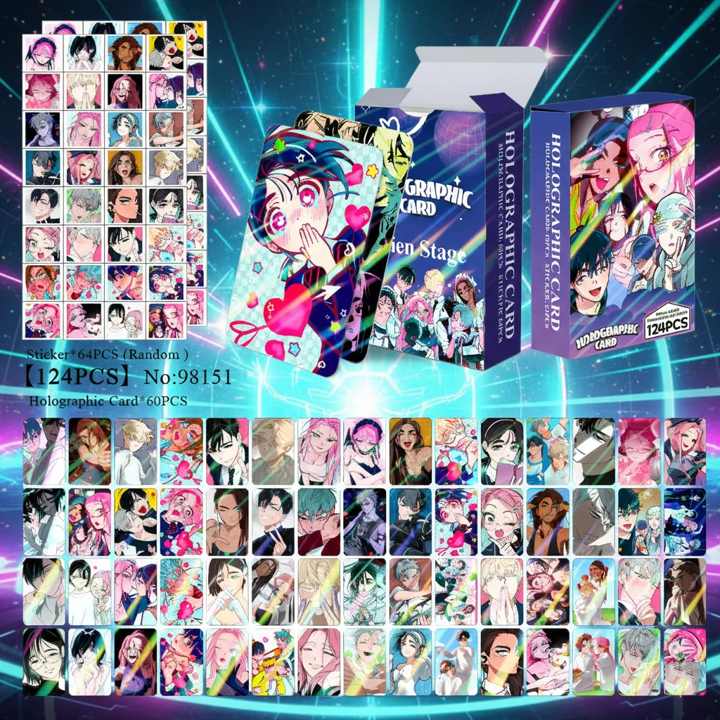 124PCS Korean Manga Alien Stage Photo Cards Set Collectible LOMO Card - Luka Hyuna Ivan with Bonus Stickers image 3