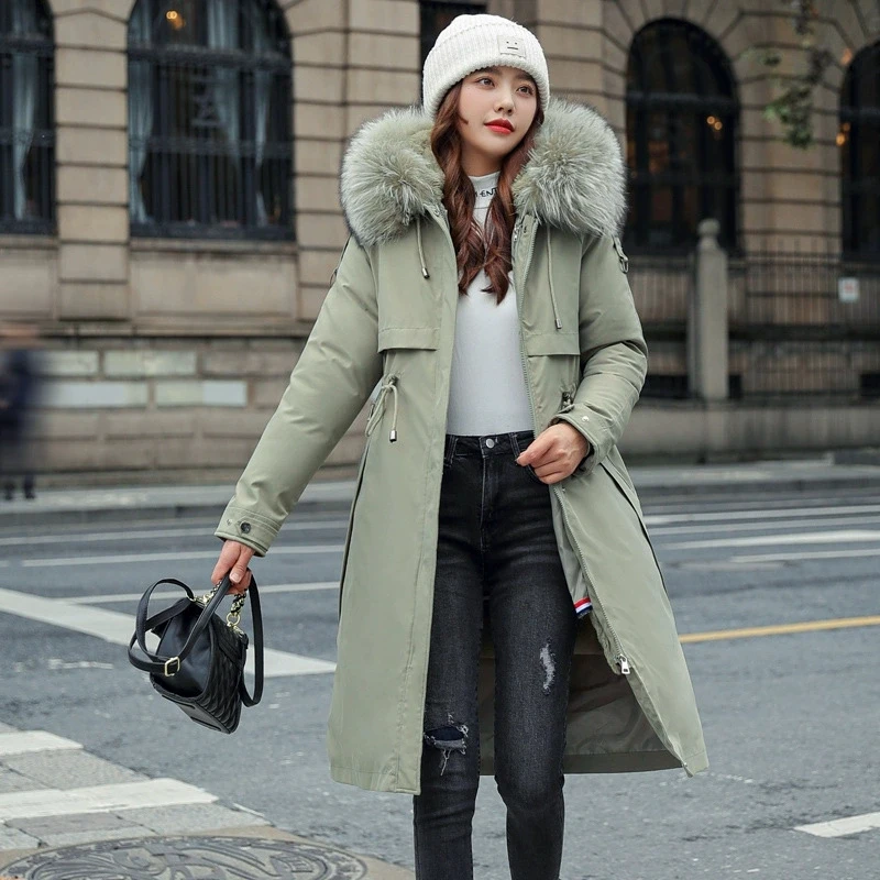 2025 New Plus Velvet Cotton Coat Women Winter Large Fur Collar Detachable Lining Cotton Coat Women Winter Warm Thicken Parkas - Image 6