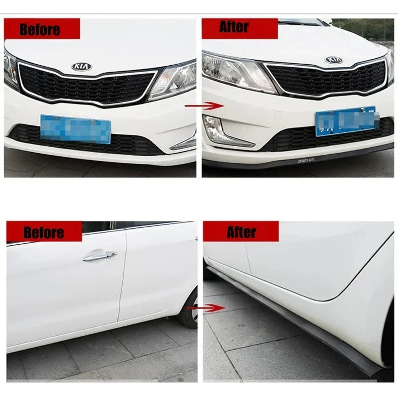 Car Front Bumper Lip Protective Rubber Strip 2.5M 60mm Car Lip Skirt Protector Rubber Auto Exterior Mouldings Replacement