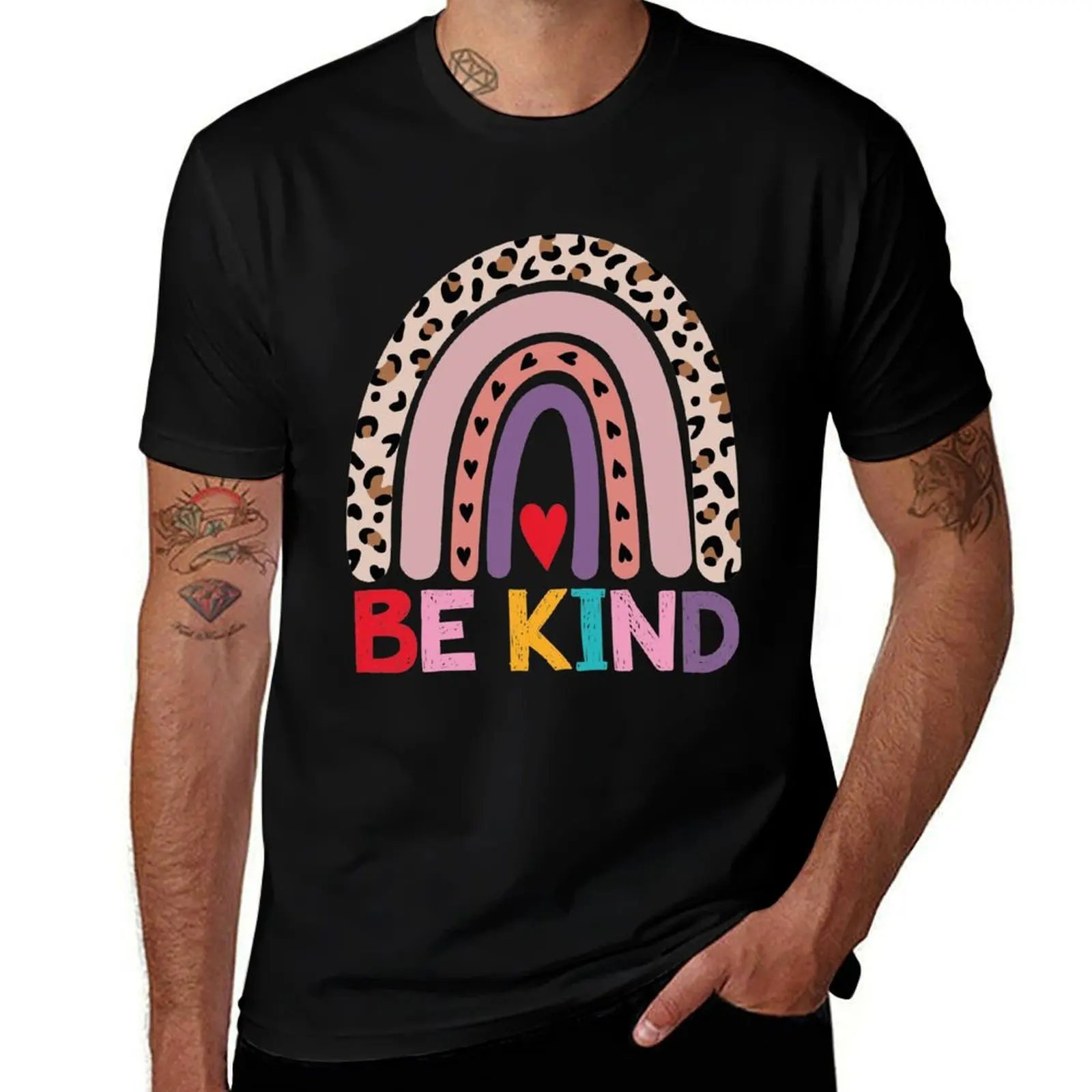 T-shirt Orange Be Kind UNITY DAY, T-shirt anti-bullying motif léopard arc-en-ciel, T-shirt de sport haute élasticité