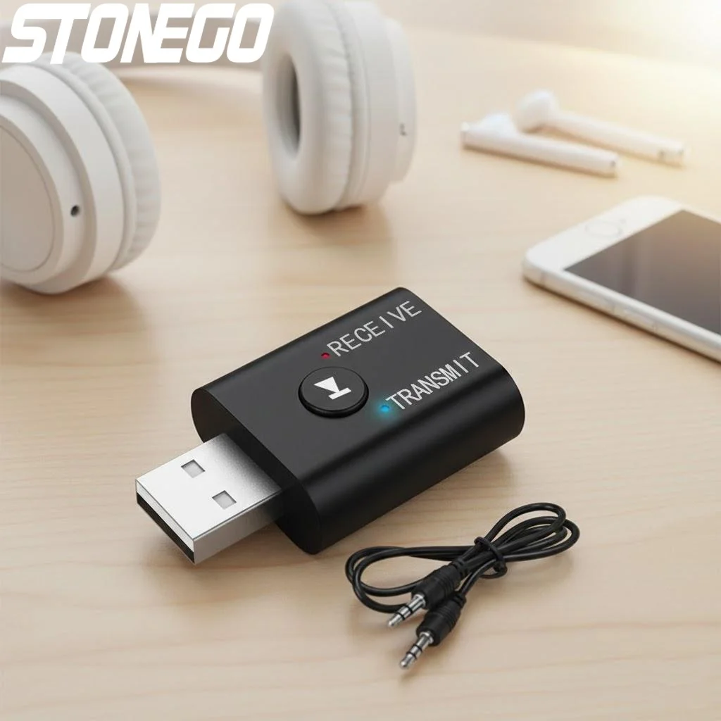 

Bluetooth 5.0 двухрежимный аудиоадаптер, беспроводной приемник-передатчик, портативный мини-адаптер для ТВ, автомобиля, колонок