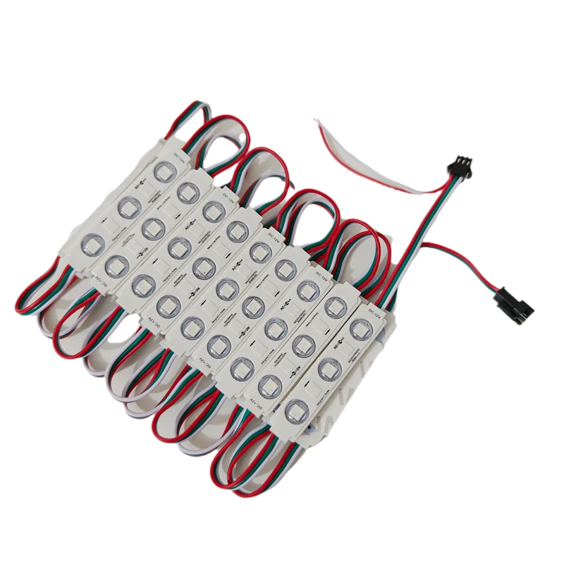 20 piezas WS2811 módulo LED a todo color DC12V módulo de luz Led programable RGB inteligente + módulo IC impermeable IP65 luz LED de escaparate