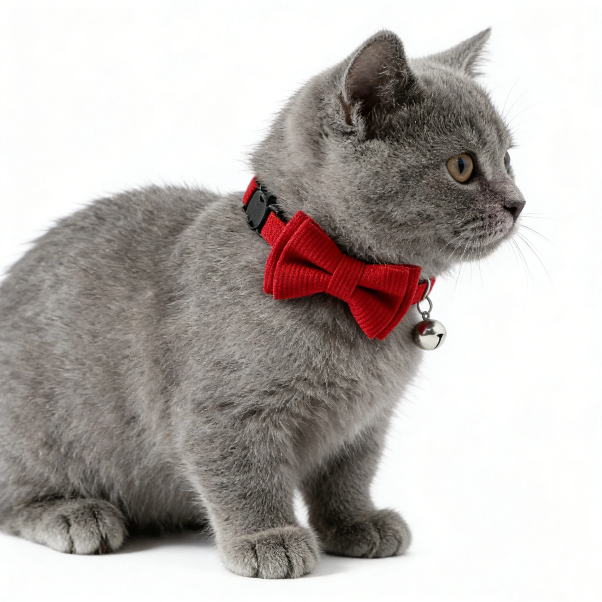 SucadoPet Katzenhalsband mit Roter Fliege Schnellverschluss Valentinstag Hochzeit Party Breakaway Katzenhalsband Schleifendesign Haustierzubehör – Detail 8