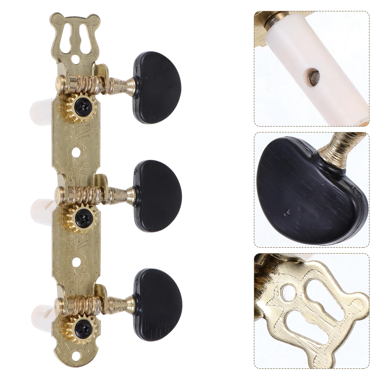 

2Pcs Fully Enclosed Guitar Tuners Accurate Fast Tuning Durable Accessories Black Creative Guitar Tuning