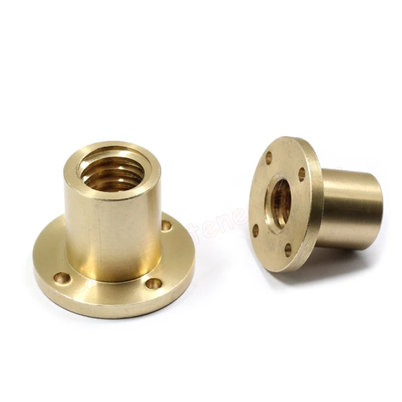 1pc T10-T40 Brass Lead Screw Flange Nut Trapezoid Screw Support Nut T12 T14 T16 T18 T20 T22 T24 T25 T28 T30 Right/Left Thread