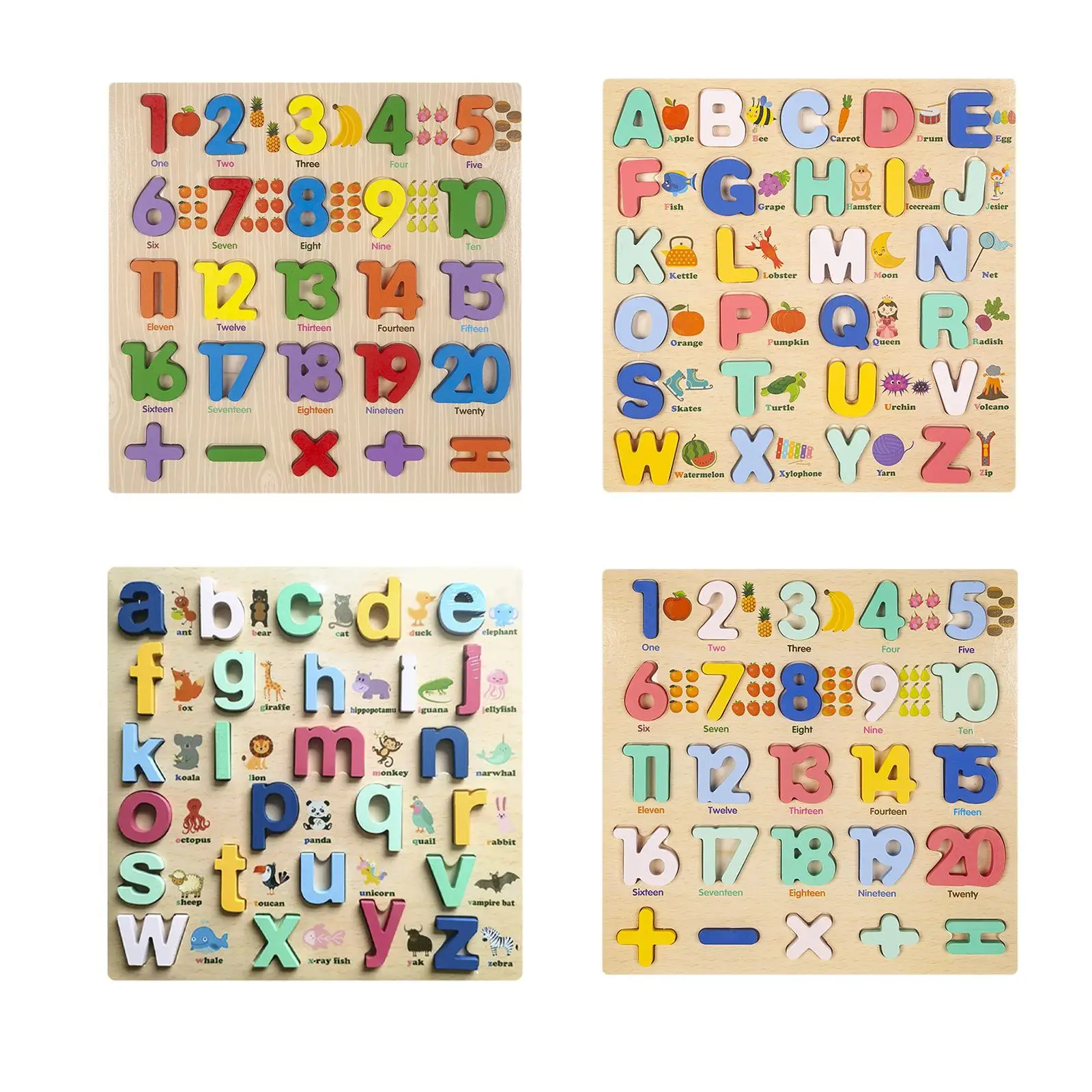 Puzzle à chevilles en bois, jouet, document lumineux, alphabet pour enfants