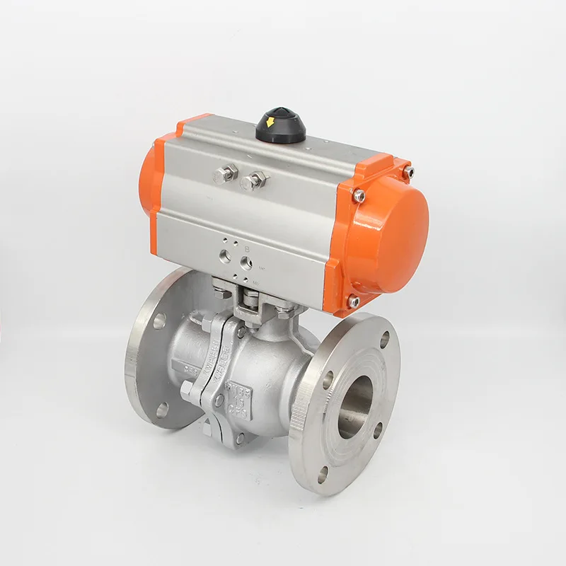 Pneumatic ball valve Q641F-16P flanged stainless steel cast steel high