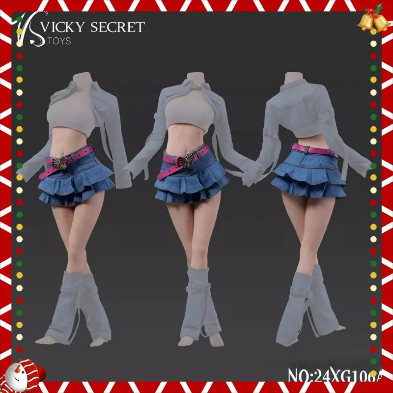 

【2025 Q3】1/6 Trendy Spicy Girl Cowboy Skirt Jacket Vest Action Figures Clothes Model for 12'' PH TBL Dolls Body Decoration