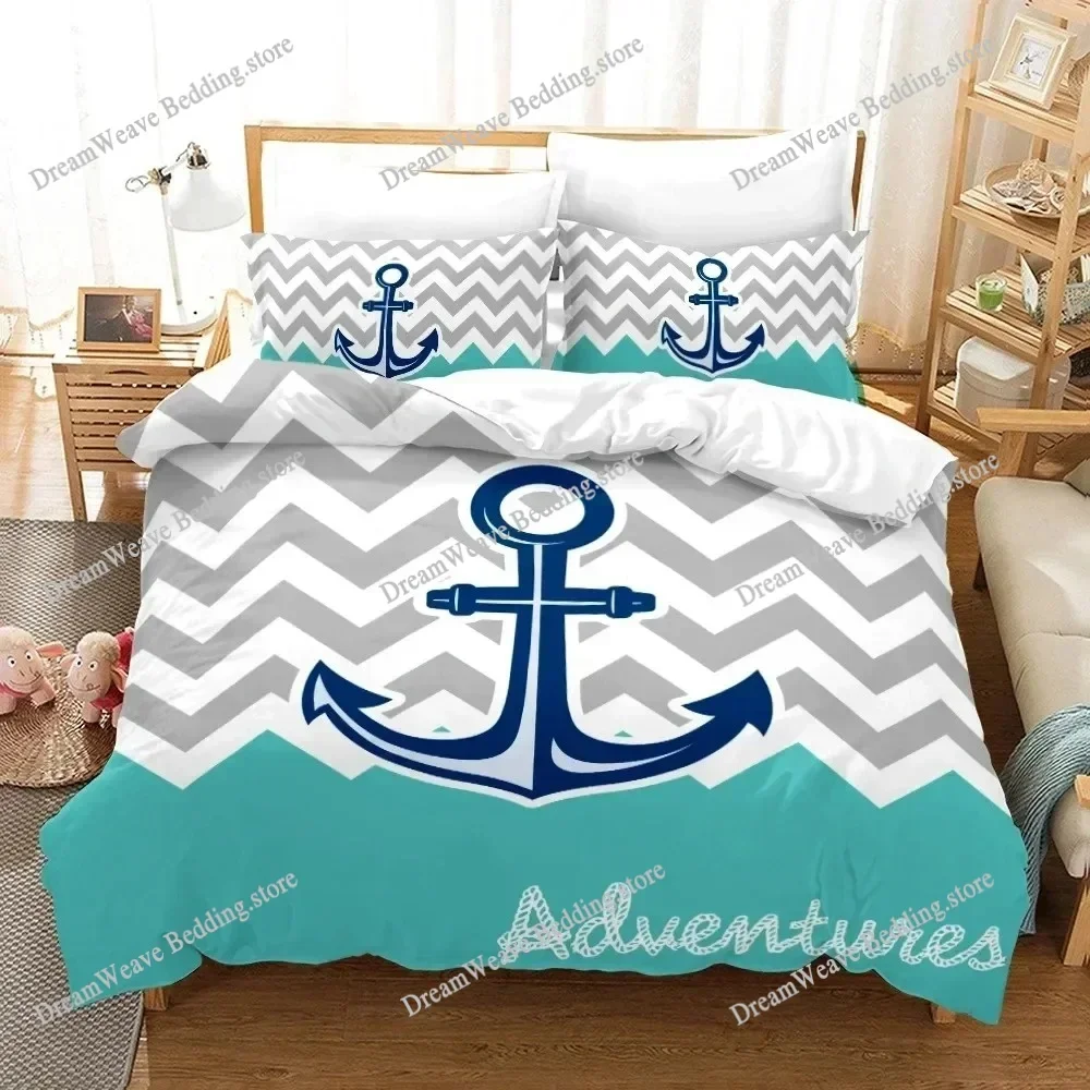 

Marine Anchor Pattern Bedding Set Duvet Cover 3d Bedding Fashion Design Decoration King Duvet Cover Set Double Bed Set Bedding