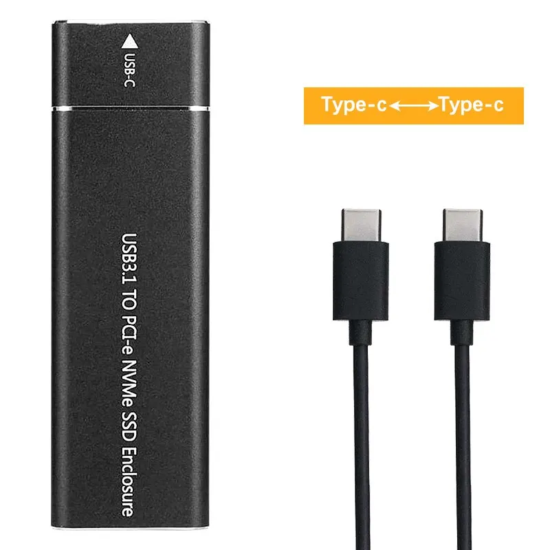 USB3.1 M.2 SSD-Gehäuse, mobiles Gehäuse, unterstützt NVME-Protokoll zu Typ-C, solides Metall, externes Festplattengehäuse, Laptop, Telefon, SSD 3