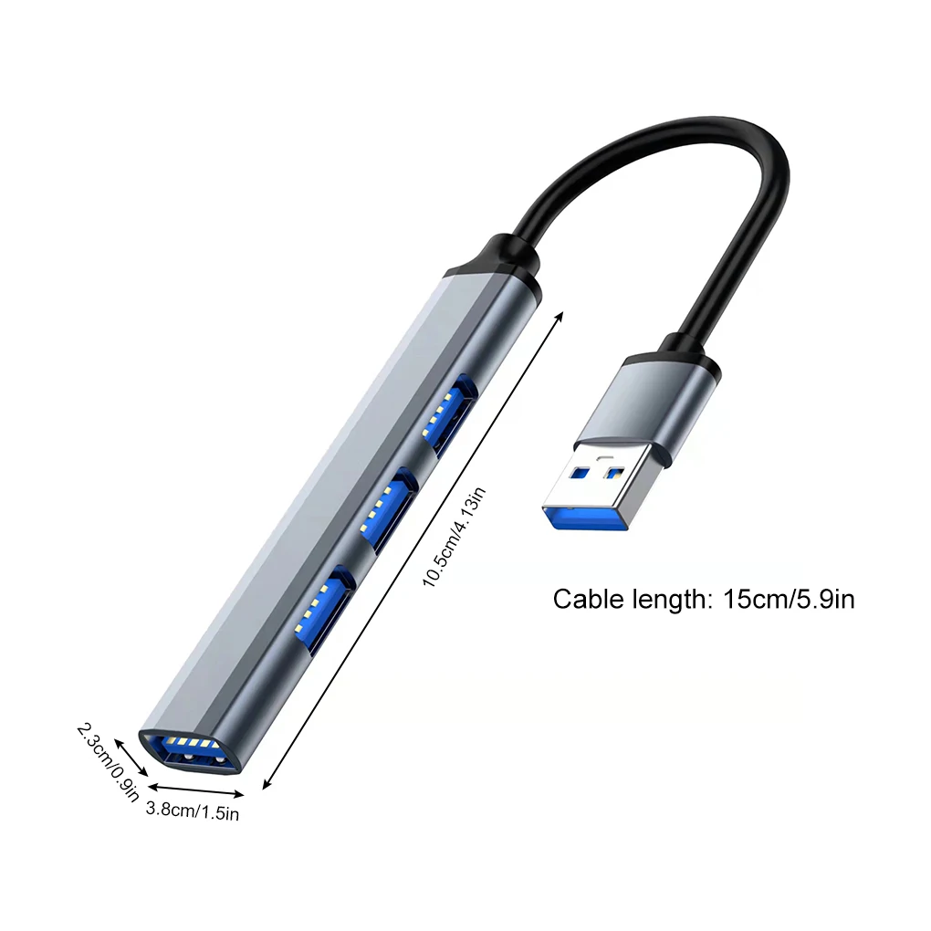 USB Hub 4 Ports Splitter Adapter Dock Station External Charger Type-C