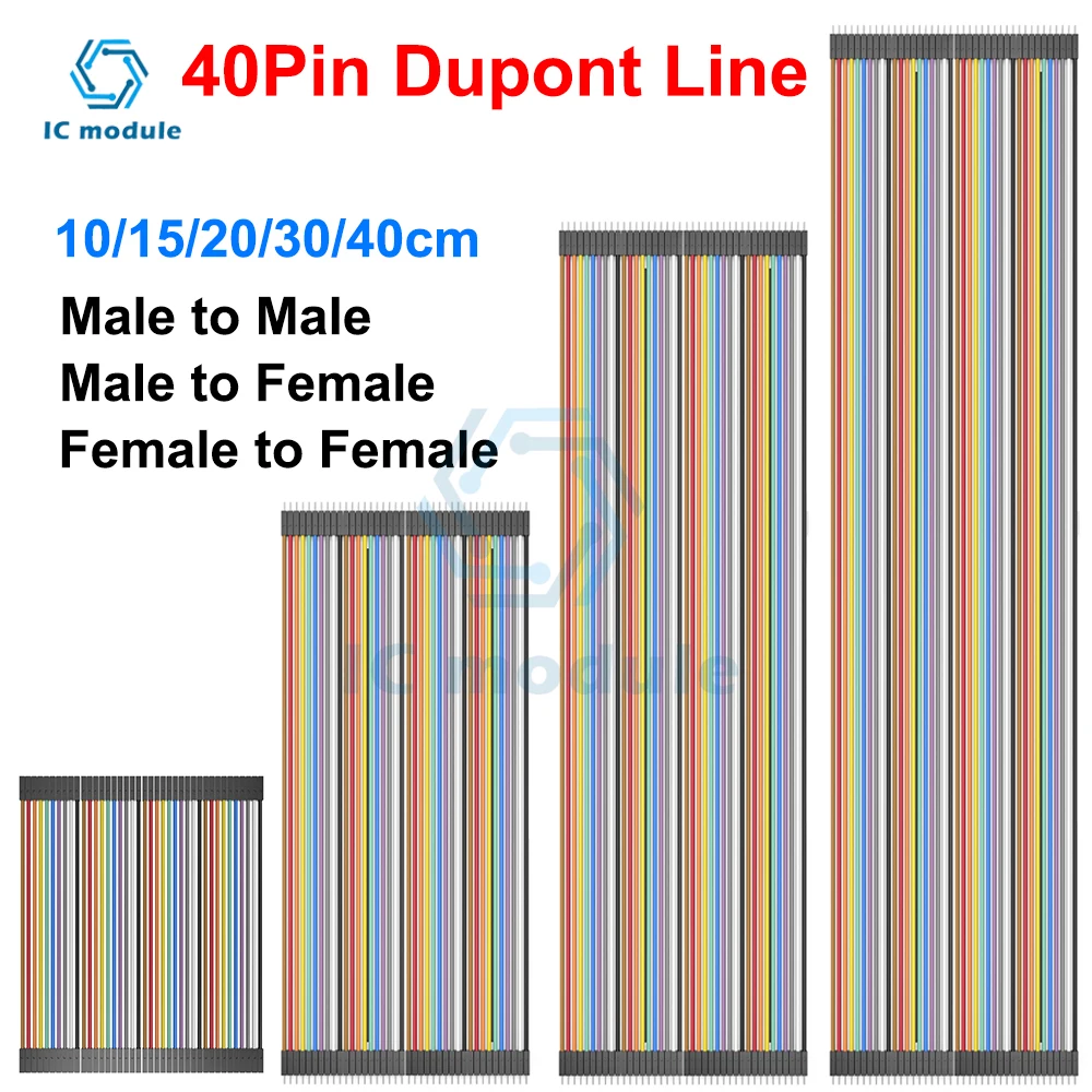 40Pin Male to Male Male to Female and Female to Female Dupont Line 10CM 20CM 30CM Jumper Wire Dupont Cable for Arduino