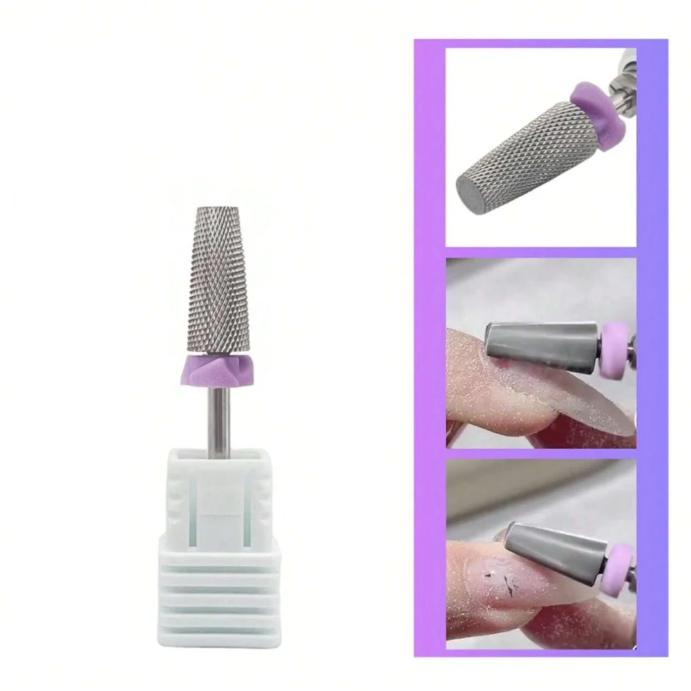 Flat Top 5 in 1 Nail Drill Bit Professional Carbide Cross Tapered Nail Bits 3/32