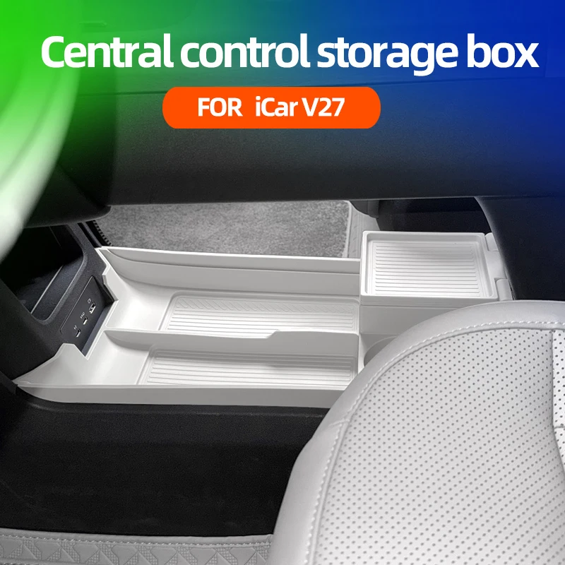 Car Under The Center Console Silicone Mat Storage Box Anti Slip Organizer Pad For Chery ICAR V27 2026 Interior Auto Accessories view 5