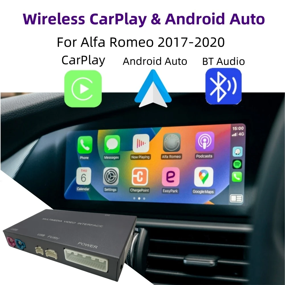 Wireless CarPlay Android auto Interface For Alfa Romeo Stelvio  Giulia 2017-2020 AirPlay Navigation Car Play Functions