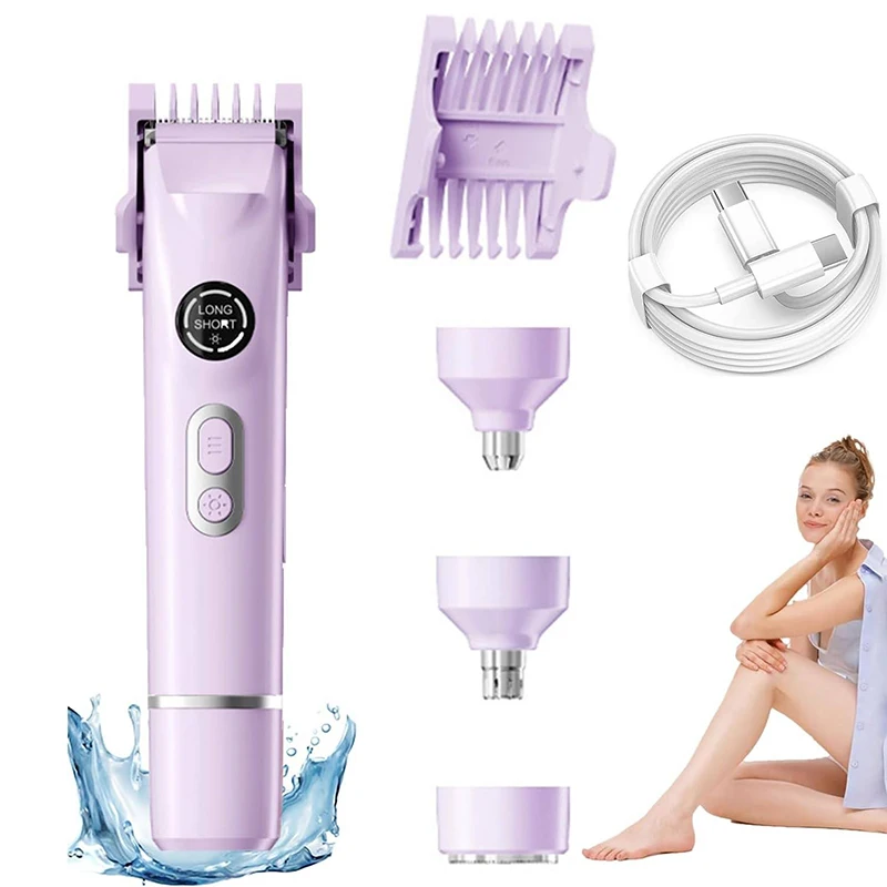 

Waterproof Electric Bikini Trimmer And Body Hair Shaver 4-in-1 Rechargeable Razor for Women Compact Travel IP7