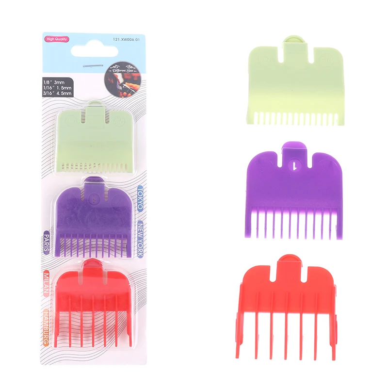2/3 pçs guardas acessório universal colorido máquina de cortar cabelo limite pente guia limite pente trimmer 4.9cm/1.93 polegada