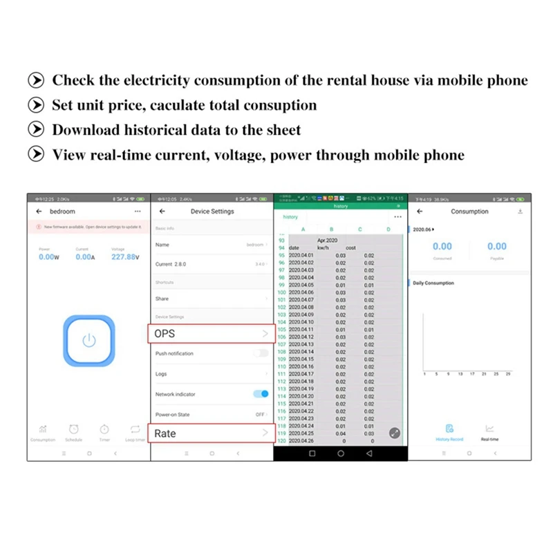 Medidor de energía inteligente monofásico Din Rail WIFI, protección contra fugas, lectura remota, Kwh, vatímetro, Control por voz