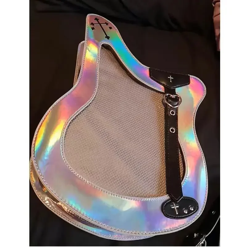 Korean Personality Trendy Transparent Pu Shoulder Bags For Women 2024 New Fashion Bess Shape Ita Bag Women Crossbody Bag Bolsa