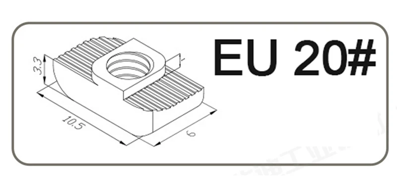10 teile/los m3 m4 m5 m6 m8 eu20 #30 #40 #45 # Schlitz Schiebe t Mutter Hammer Tropfen in Mutter fester Stecker Aluminium Extrusion. – Detail 1