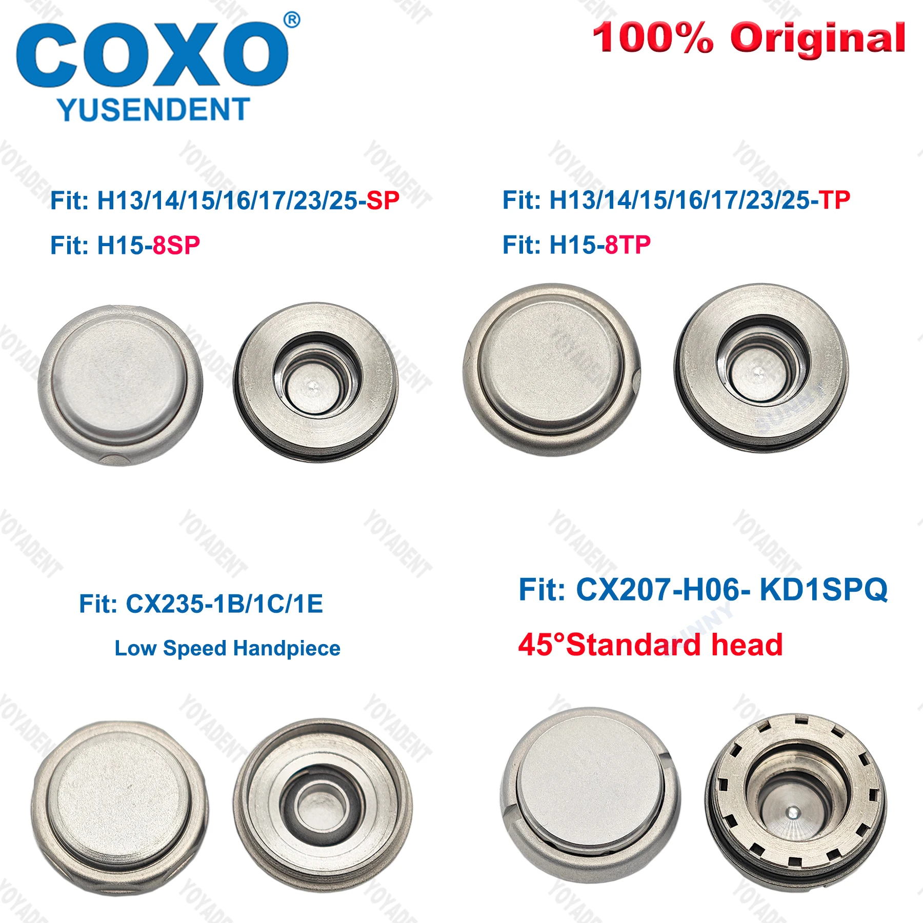 

COXO Dental Handpiece Cap Head Back Cover Stainless Push Button 45°Standard head High Speed/Low Speed Handpiece