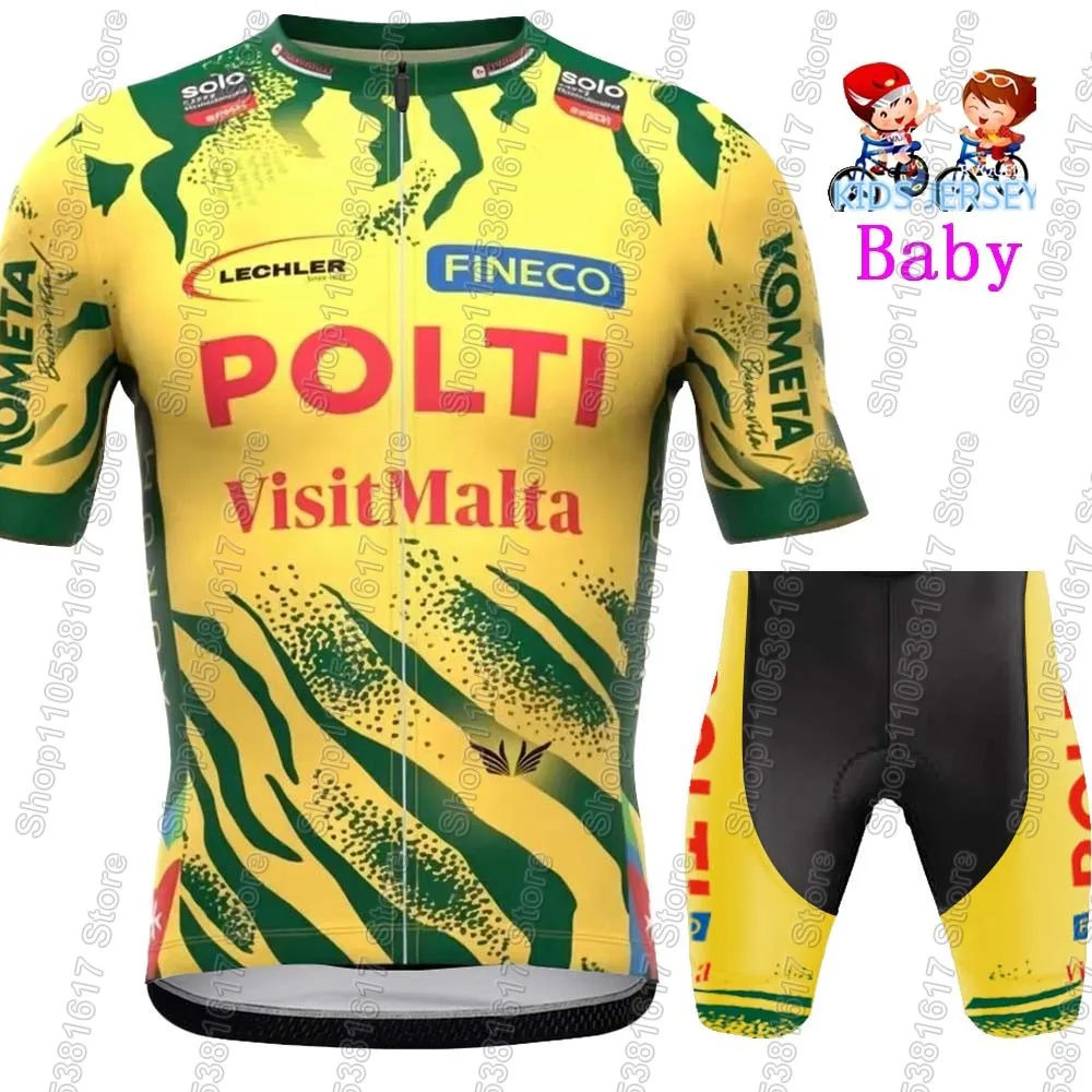 Kids Polti Visitmalta Team Cycling Jersey 2026 Set Boys Girls Cycling Clothing Children Bike Suit MTB Ropa Maillot - view 6