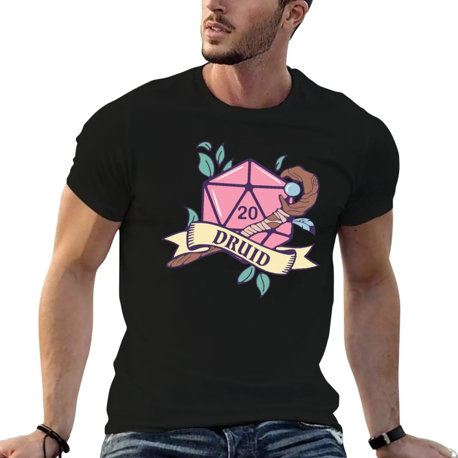 

DnD Druid D20 T-Shirt t shirts for man graphic funny funny t shirts cotton mens graphic t shirts T-shirt