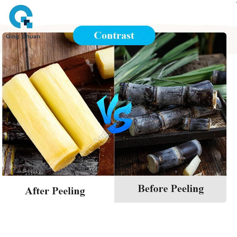 Sugarcane Machine Commercial Stainless 30mm-58mm Diameter 500W Electric Sugar Cane Skin Peeler Machine
