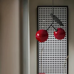 Nordic designer's red cherry art pendant lights modern minimalist bar counter restaurant children's room bedroom hanging lamps