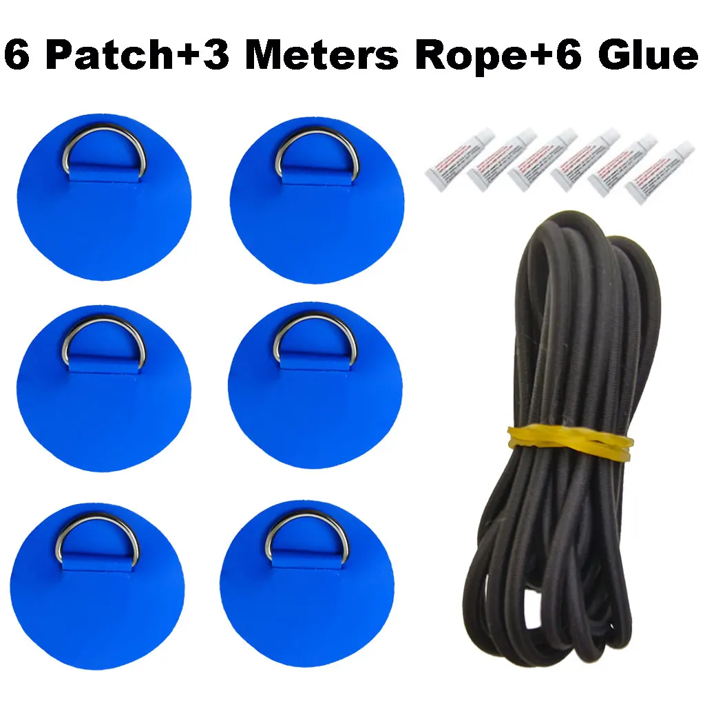 6,5 cm D-Ring-Patch für Schlauchboote, Kajaks, Dingis, SUPs, PVC-Patch für Stand-Up-Paddleboards, Kanus, Rafting-Seilring-Patch