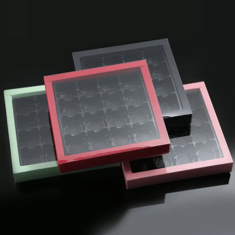 

10Pcs 9/16 Grids Chocolate Packing Box With Clear Window Gift Boxes DIY Biscuit Dessert Baking Wrapping Box For Party Supplies