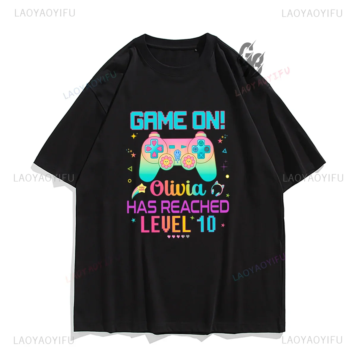 Funny Kawaii Clothes Game on Olivia Has Reached Level 10 Print Tops Women T Shirt Lovely Graphic Cotton T Shirts Ropa Mujer Tee