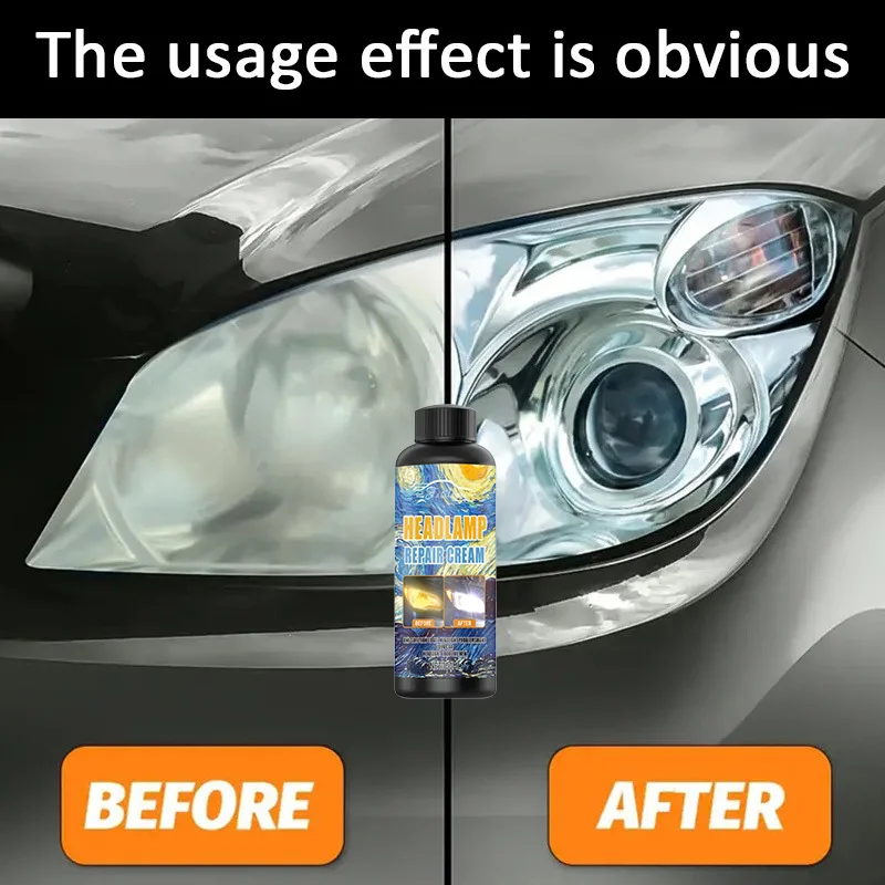 Car Headlight Restoration Paste - No-Polish Brightness Boost, Scratch Removal & Yellowing for Long-Lasting Motorcycle & Auto Lig