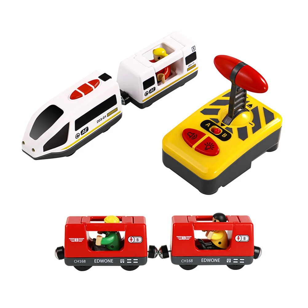 

Remote Control Train Toy Safe High Grade Plastic No Wear Resistance Fine Details Kids Electric Train Model