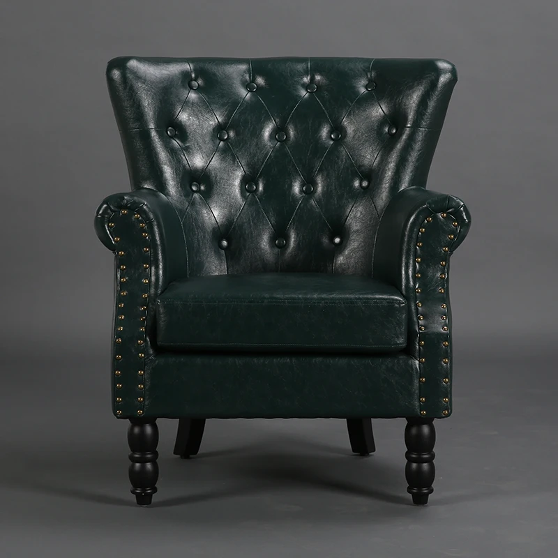 كرسي أريكة فردي من القماش الجلدي الأمريكي