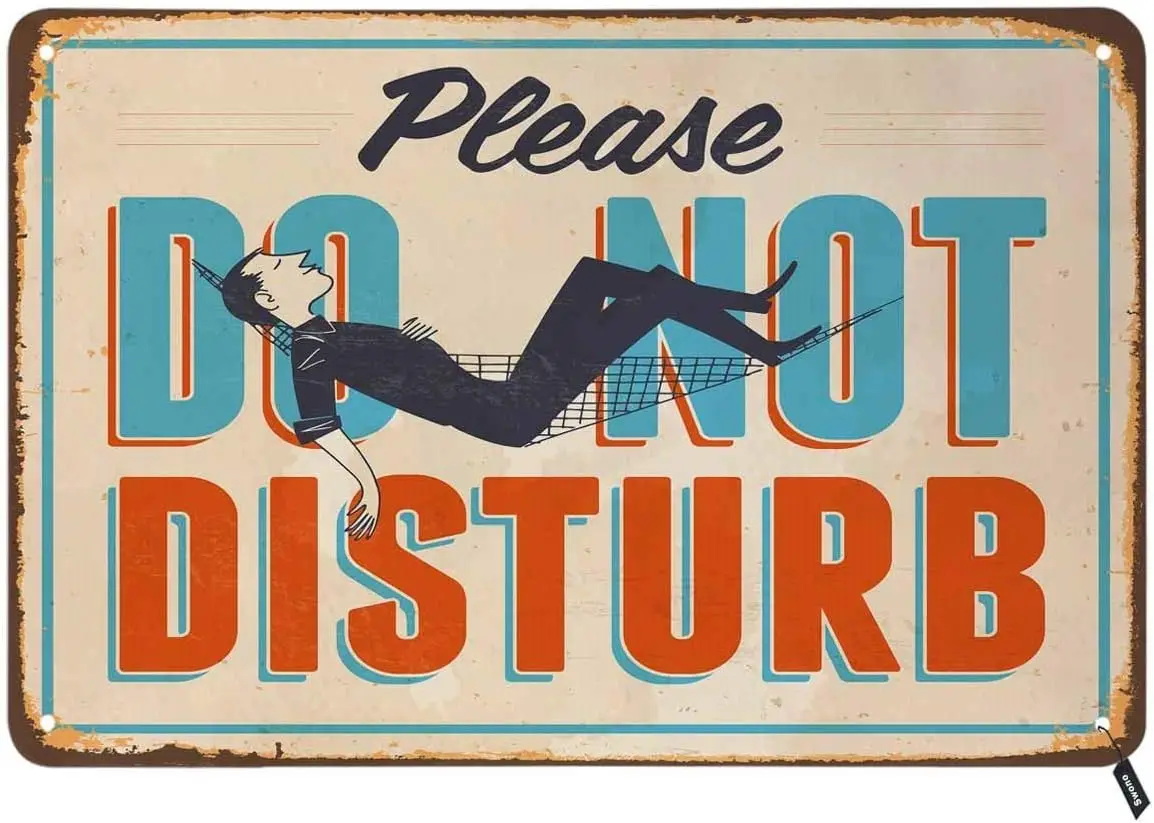 Swono Please Do Not Disturb Tin Signs,No Soliciting Vintage Metal Tin Sign for Men Women,Wall Decor for Bars,Restaurants,Cafes P