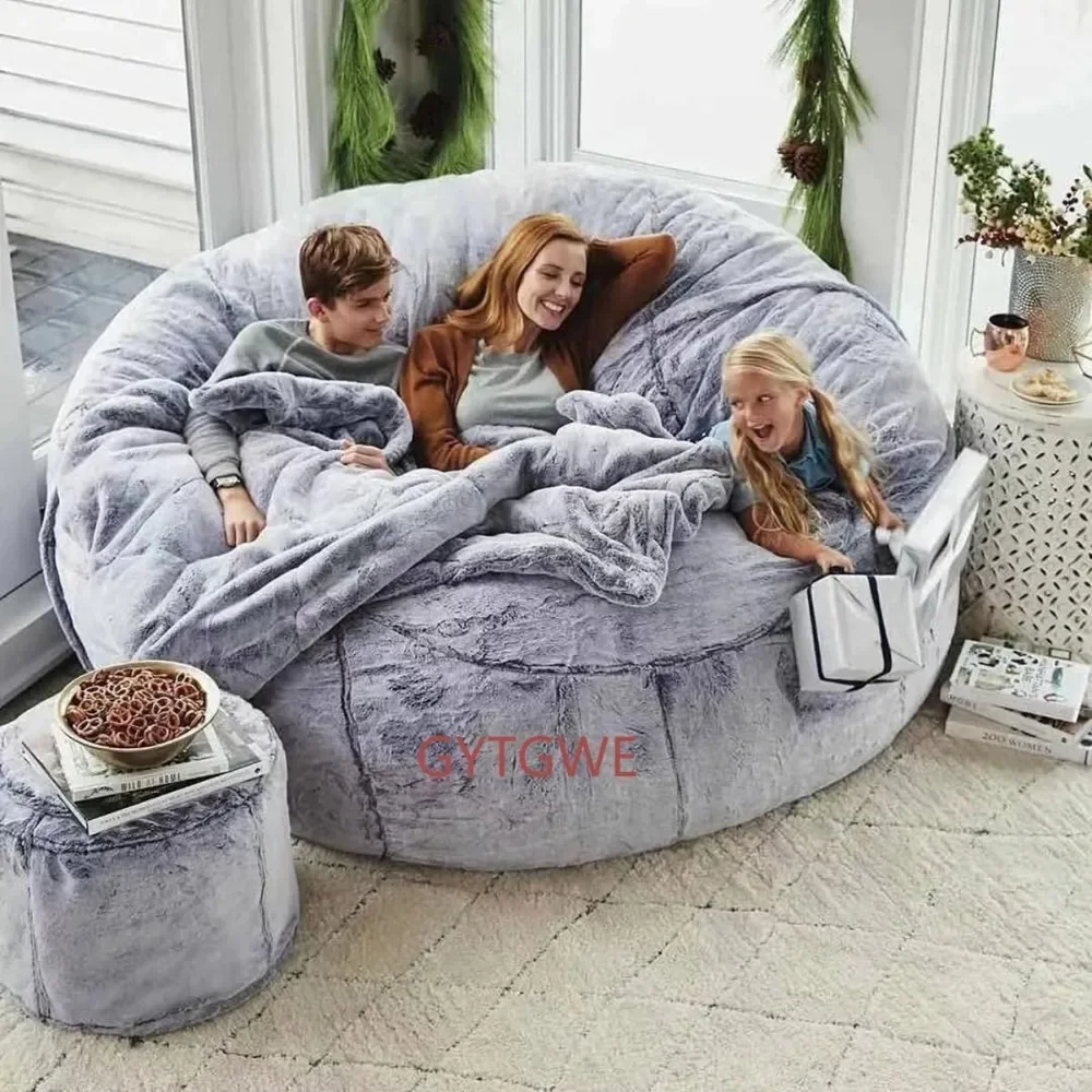 Bean Bag Chair, for Adults Covers 6FT No Filler Huge Large Fluffy Bean Bag Adult Sitting Chairs2Seater or4Seater Bean Bag Chair