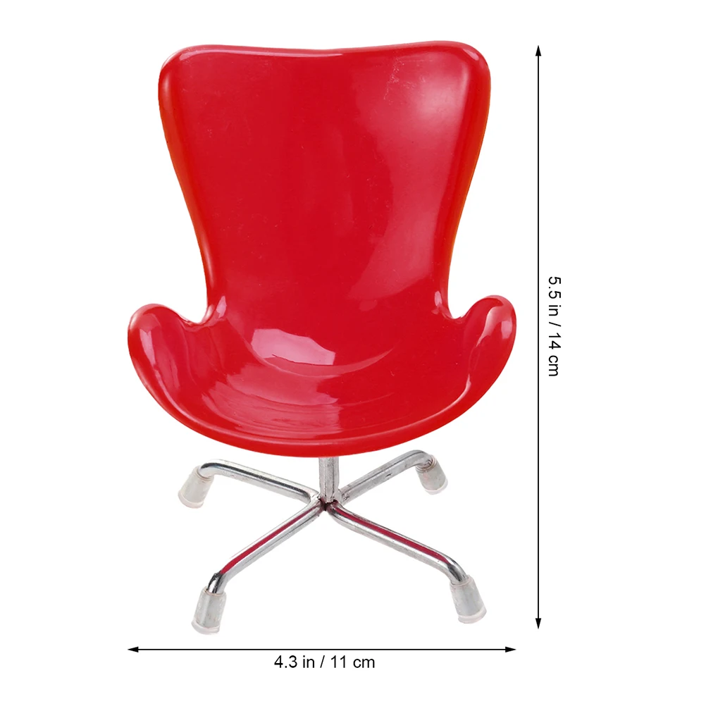 1pc Mini Computer Chair Hedgehog Hamster Egg Seat Plastic Metal Base Cute Pet Furniture Red Color Small Animal Play Rest Spot