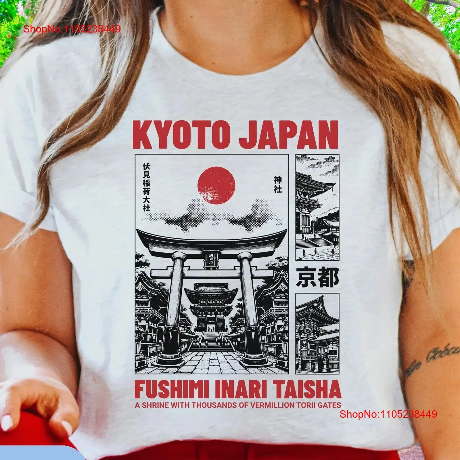 Fushimi Inari Taisha Shrine Kyoto Japan T Shirt Torii Japanese Style Torri Streetwear Tori Japon vintage Washed graphic Stylish