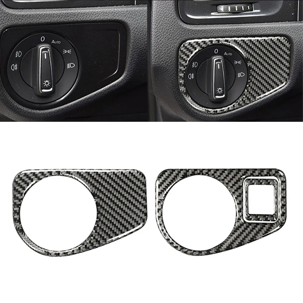 

Для VW Golf 7 GTI MK7 2013-2019 салон автомобиля переключатель фар крышка наклейка отделка из углеродного волокна автомобильный Стайлинг автоаксессуары