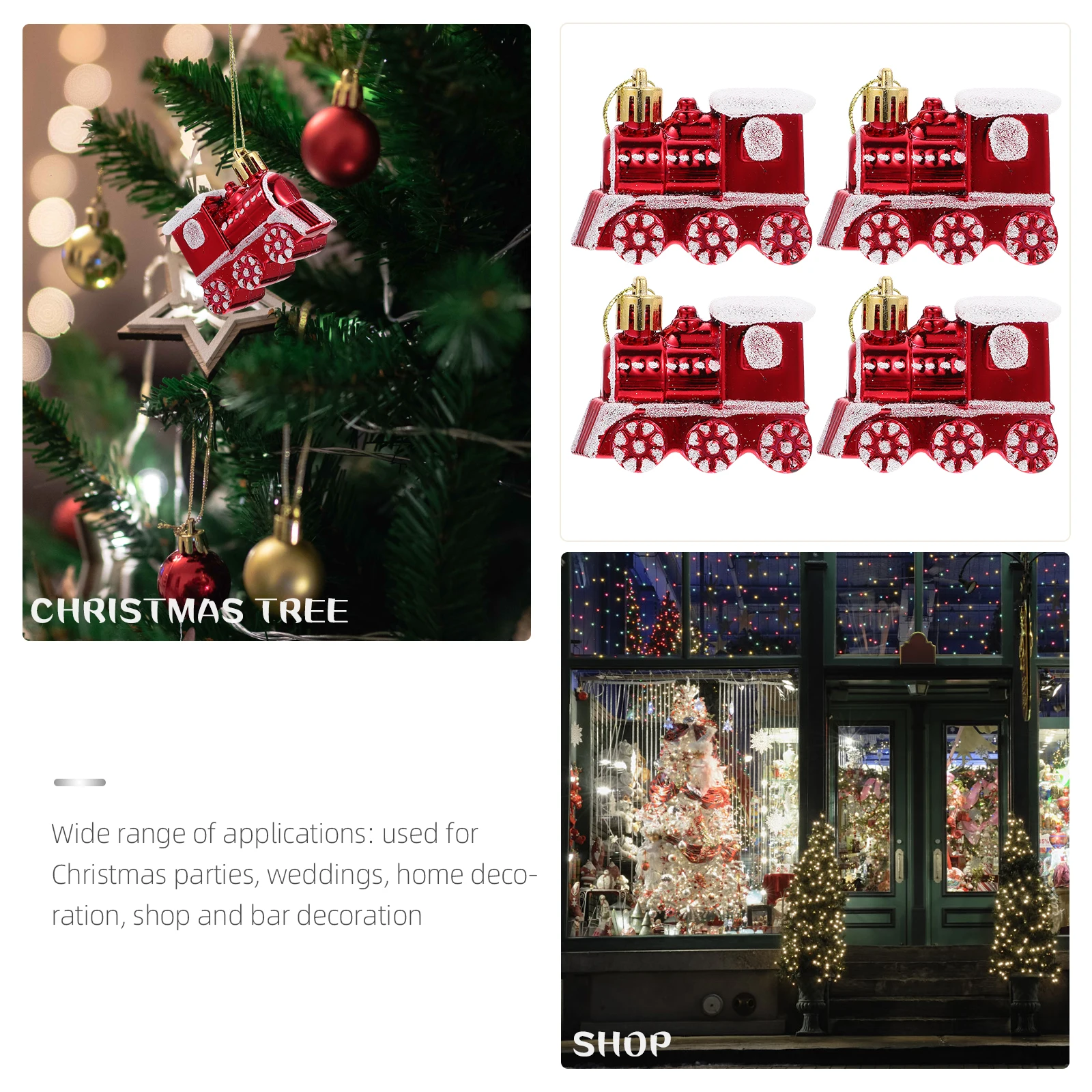 

4 Pcs Car Accessories Train Decorations Tree Ornaments Vehicle Pendants Christmas Transportation