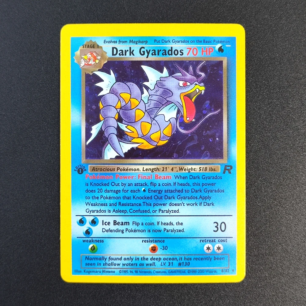 Pokemon Team Rocket 1a edición tarjetas de colección en inglés Dark Blastoise Dragonite Raichu Gyarados tarjetas de juego individuales hechas a mano