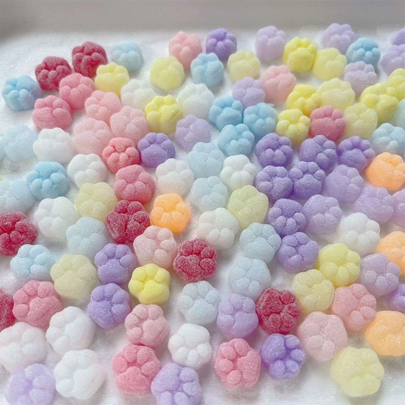 10/20/30pcs Mini Flocking  Kitty Paw Stress Relief Decompression Toy Pinching Squeeze Cat Paw New Fidget Toy Gift