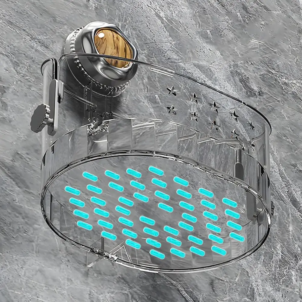 

Wall-mounted Suction Cup Storage Box Punch-Free Stable Storage Shelf Space Saving with Drainage Holes Hanging Shelf Bathroom