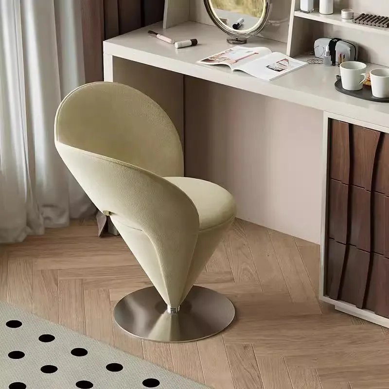! @！@Italienischer High-End-Einzelsessel für das Wohnzimmer, leichter, luxuriöser, kreativer, langlebiger, einfacher und lässiger konischer Make-up-Hocker