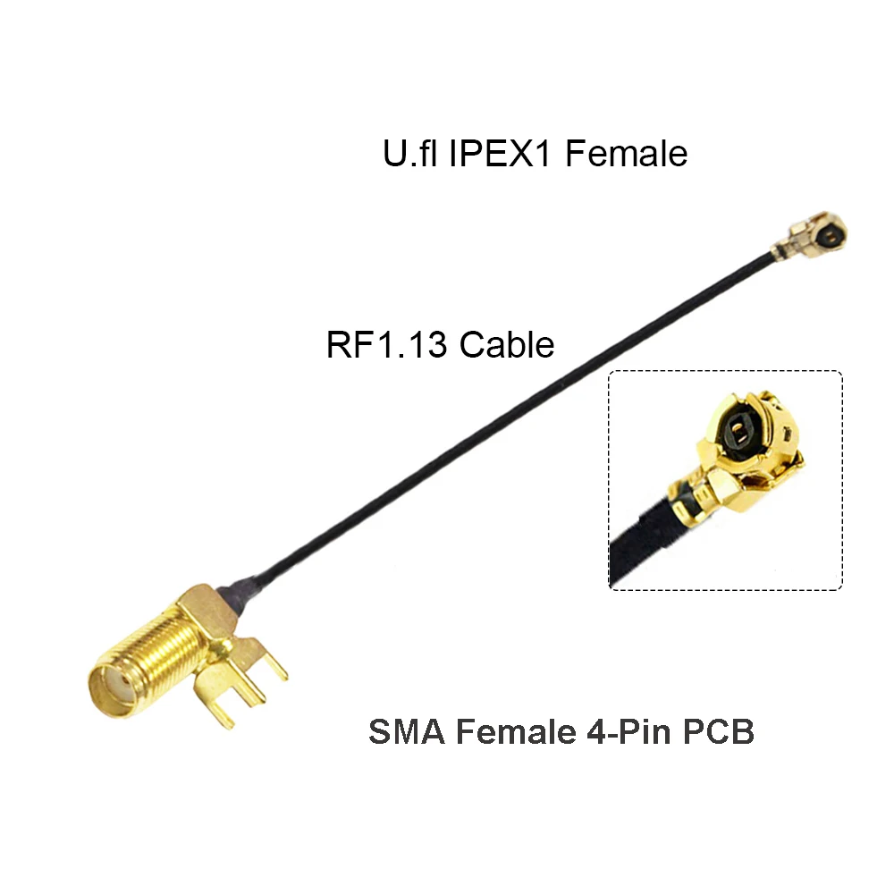 Cable SMA Female PCB Panel Mount to u.FL  1 / 4 UHF4 Female Jack WIFI Antenna RF Coaxial Pigtail Extension Cable