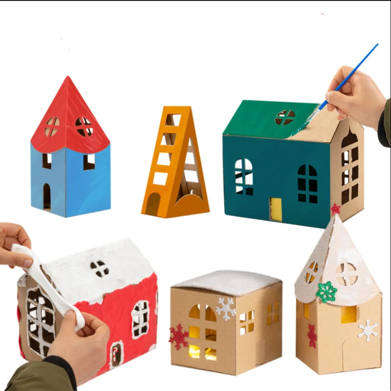 Kit di costruzione di modelli di carta casa di carta modello di artigianato fai da te giocattoli per bambini kit di assemblaggio di ornamenti per la casa architettura Building Block